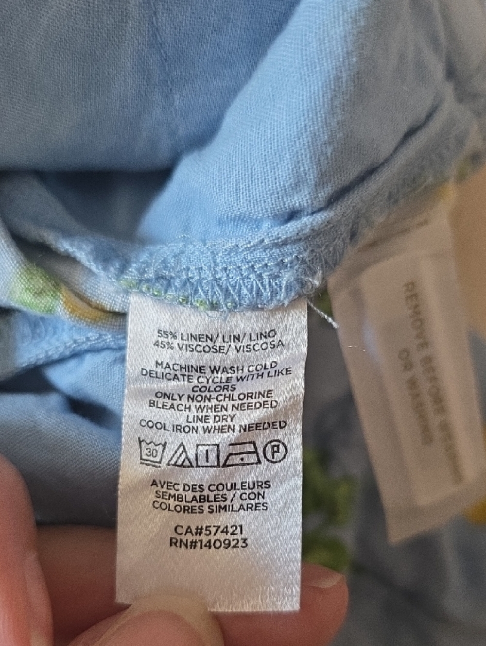 LOFT Light Blue Lemon-Print Linen Blend Shorts Sz S - Picture 8 of 9
